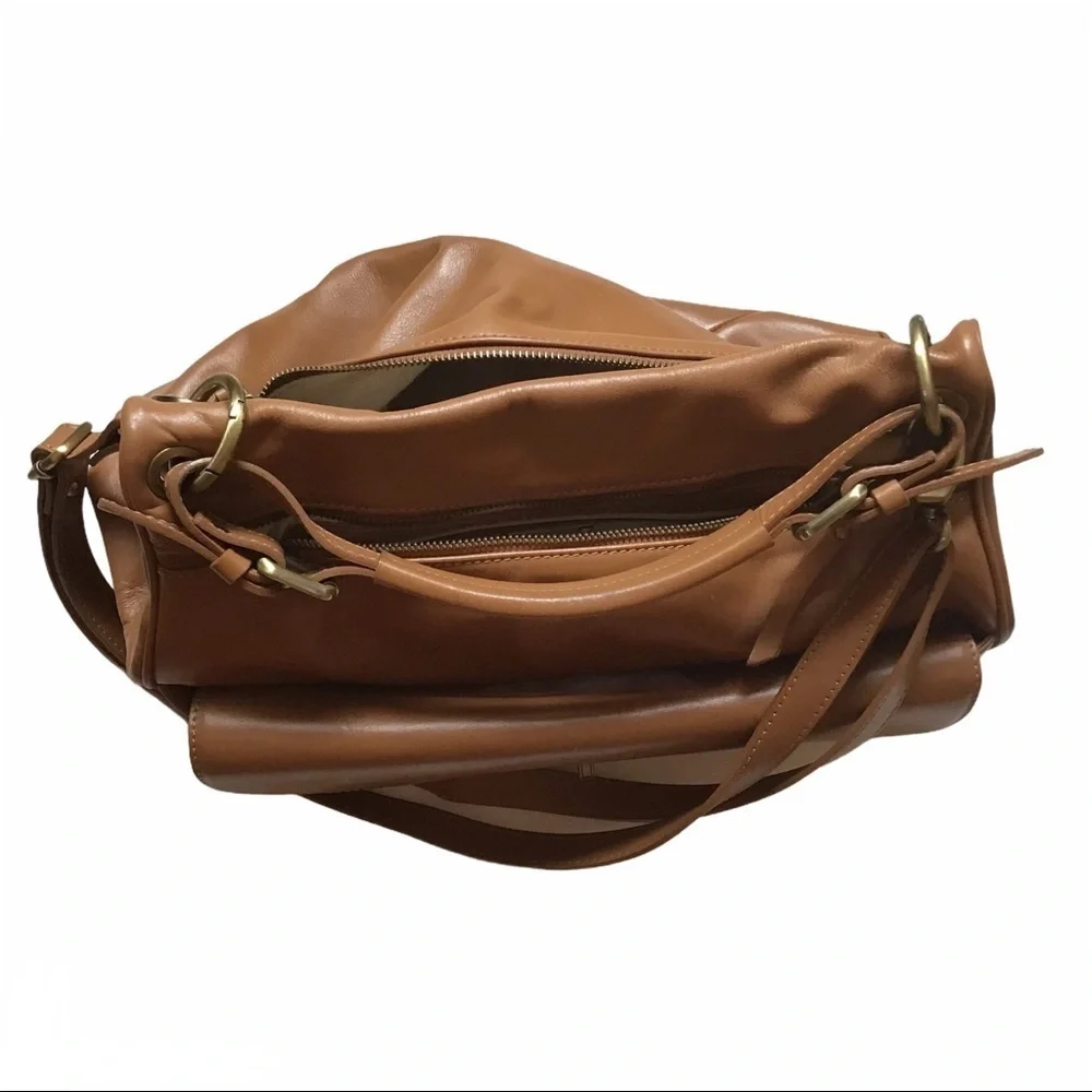 Pulicati Italian Leather Camel Color Handbag - Picture 5 of 13